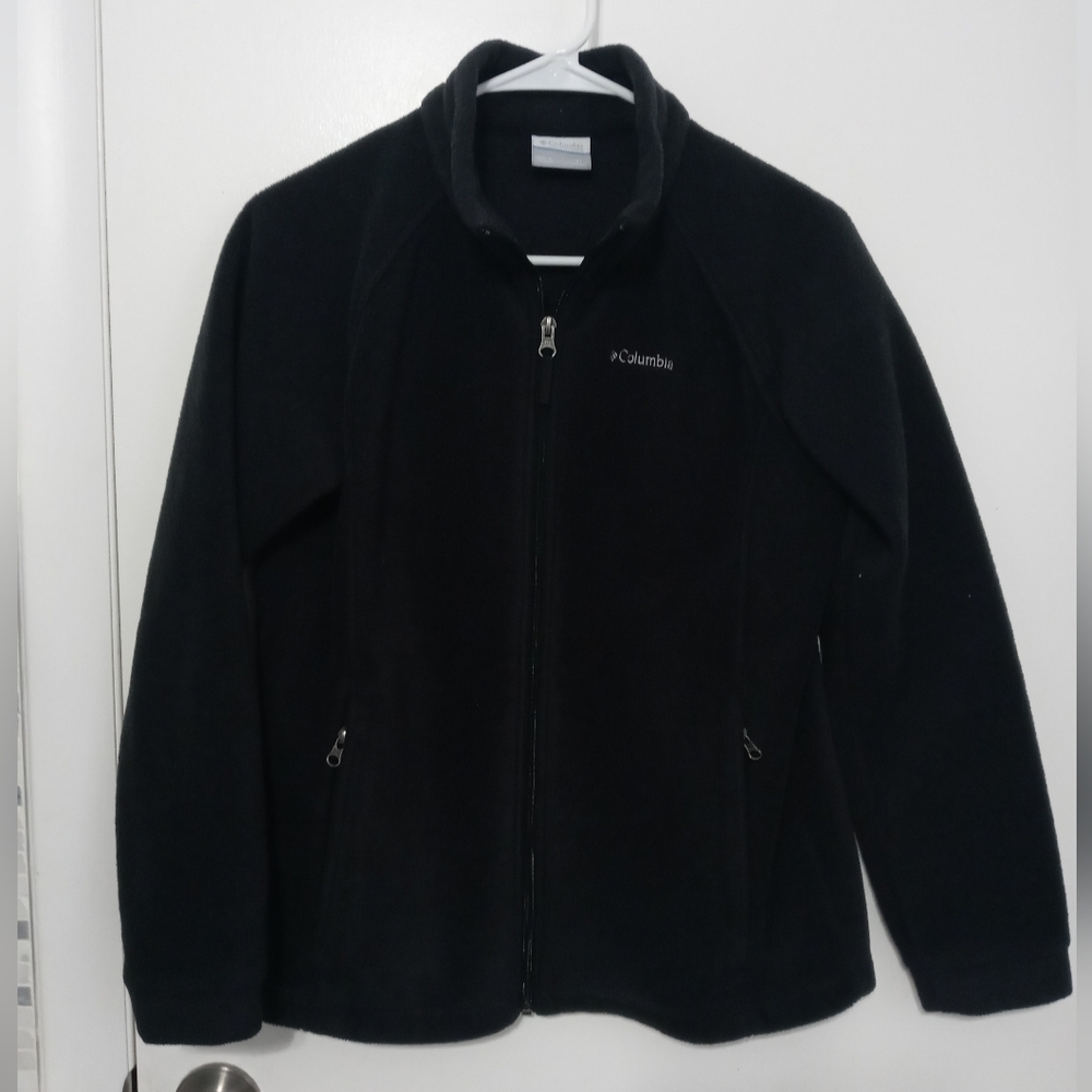 Columbia Benton Springs black full Zip Fleece Embroidered logo Jacket w Pockets
